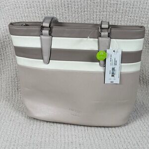 Nicole by Nicole Miller Stone/Taupe/White Tote Bag NWT JCP